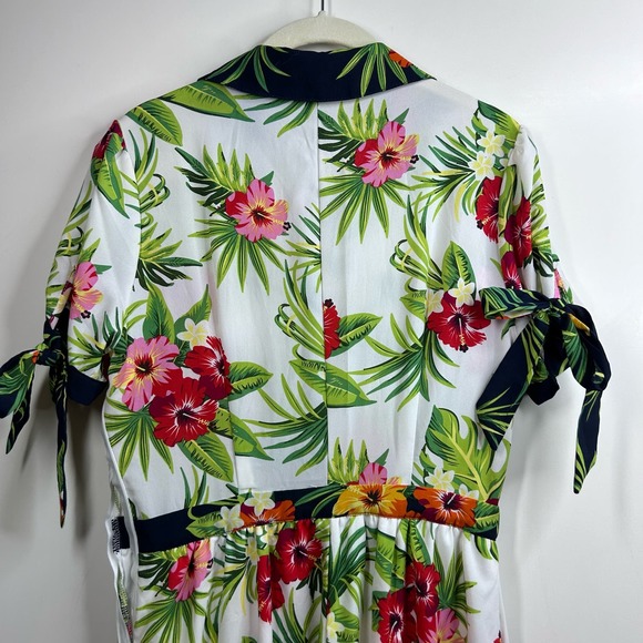 The Moon Retro 70's Boho Tropical Vacation Hawaiian Pearl Button Up Maxi Dress S - Picture 5 of 16